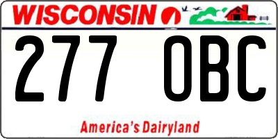 WI license plate 277OBC