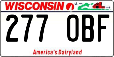 WI license plate 277OBF