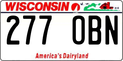 WI license plate 277OBN