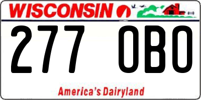 WI license plate 277OBO