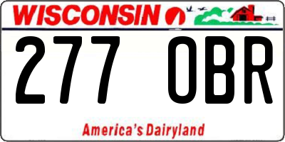 WI license plate 277OBR