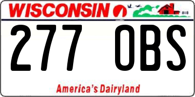 WI license plate 277OBS