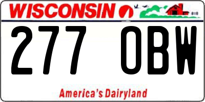 WI license plate 277OBW