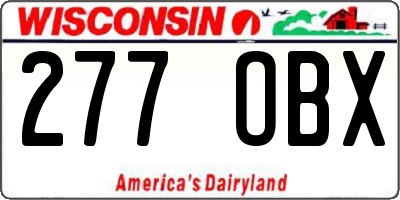 WI license plate 277OBX
