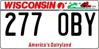 WI license plate 277OBY