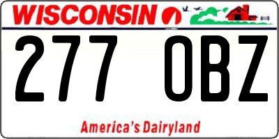 WI license plate 277OBZ