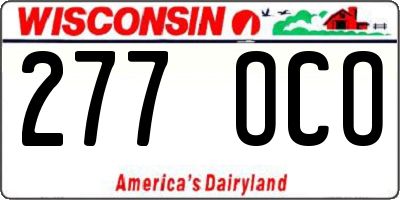 WI license plate 277OCO