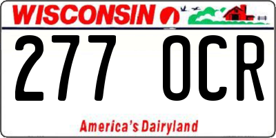 WI license plate 277OCR