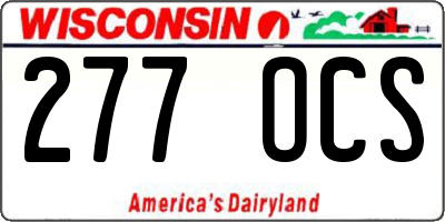 WI license plate 277OCS
