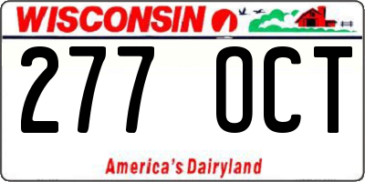 WI license plate 277OCT