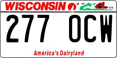 WI license plate 277OCW