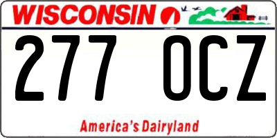 WI license plate 277OCZ