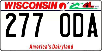 WI license plate 277ODA