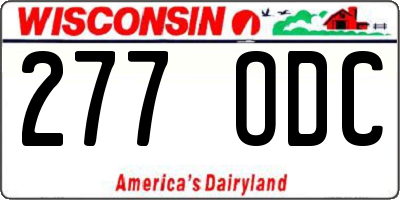WI license plate 277ODC