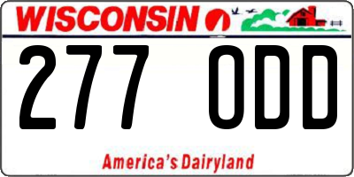 WI license plate 277ODD