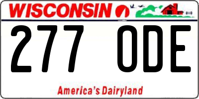 WI license plate 277ODE