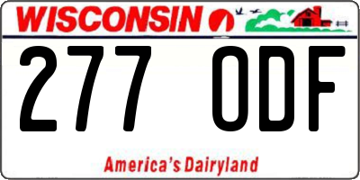 WI license plate 277ODF