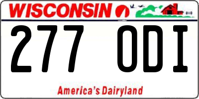 WI license plate 277ODI