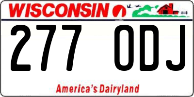 WI license plate 277ODJ