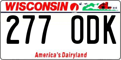 WI license plate 277ODK