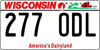 WI license plate 277ODL