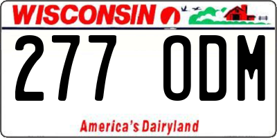 WI license plate 277ODM
