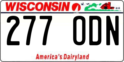 WI license plate 277ODN