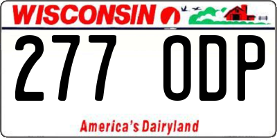 WI license plate 277ODP