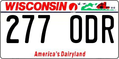 WI license plate 277ODR