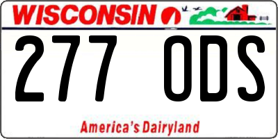 WI license plate 277ODS