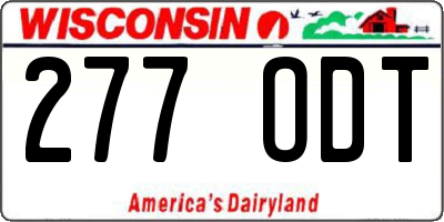 WI license plate 277ODT
