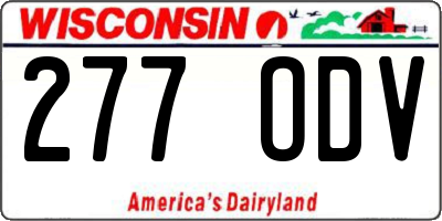 WI license plate 277ODV