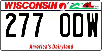 WI license plate 277ODW