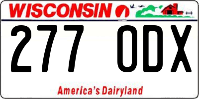 WI license plate 277ODX