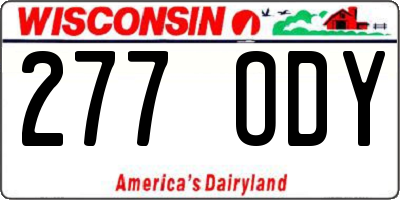 WI license plate 277ODY