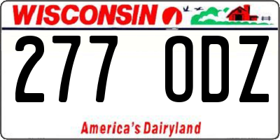 WI license plate 277ODZ