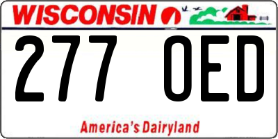 WI license plate 277OED