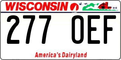 WI license plate 277OEF