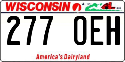 WI license plate 277OEH