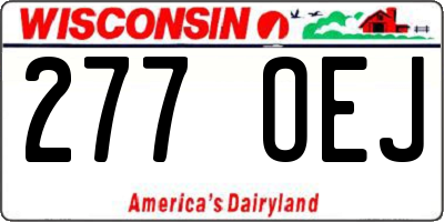 WI license plate 277OEJ