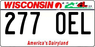 WI license plate 277OEL