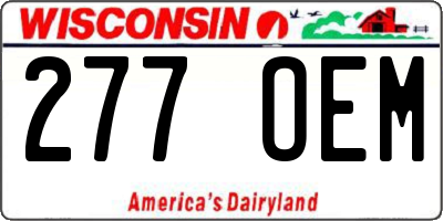 WI license plate 277OEM