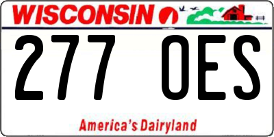 WI license plate 277OES