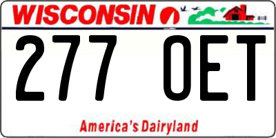 WI license plate 277OET