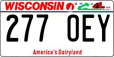 WI license plate 277OEY