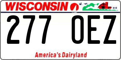 WI license plate 277OEZ