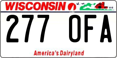 WI license plate 277OFA