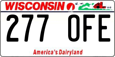 WI license plate 277OFE