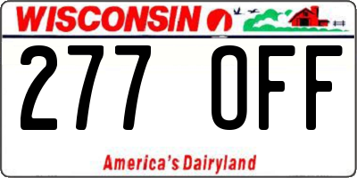 WI license plate 277OFF
