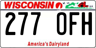 WI license plate 277OFH